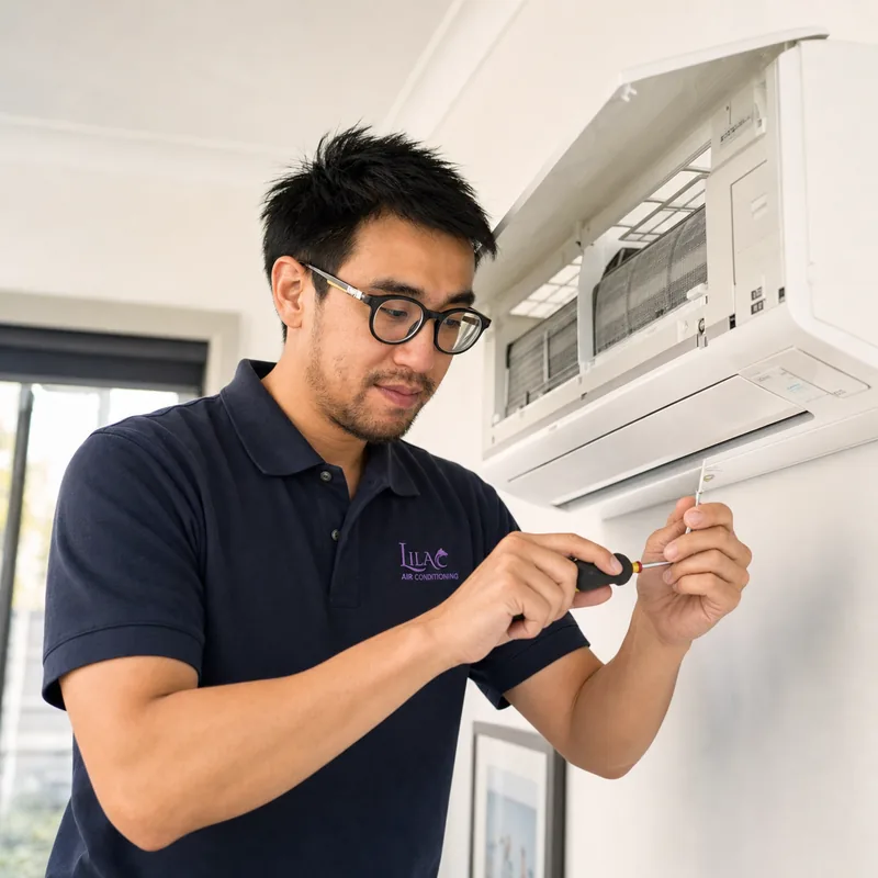 Gary servicing an indoor split system unit